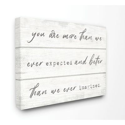 Stupell Industries More Than We Imagined Inspirational Family Word Design Canvas Wall Art