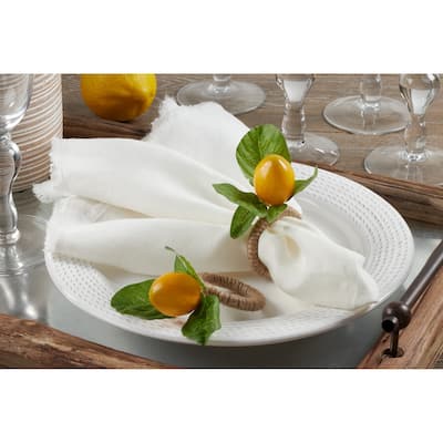 Lemon Design Napkin Ring Holders (Set of 4)