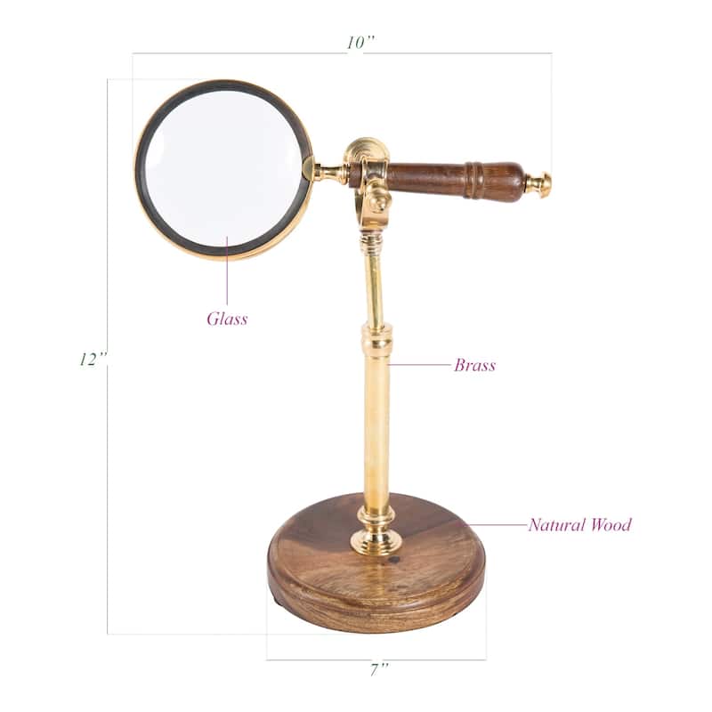 Hip Vintage Polished Brass Magnifying Stand