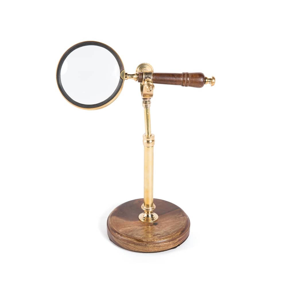 Hip Vintage Polished Brass Magnifying Stand