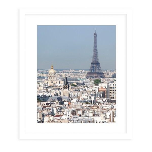 EIFFEL TOWER White Framed Giclee Print By David Phillips