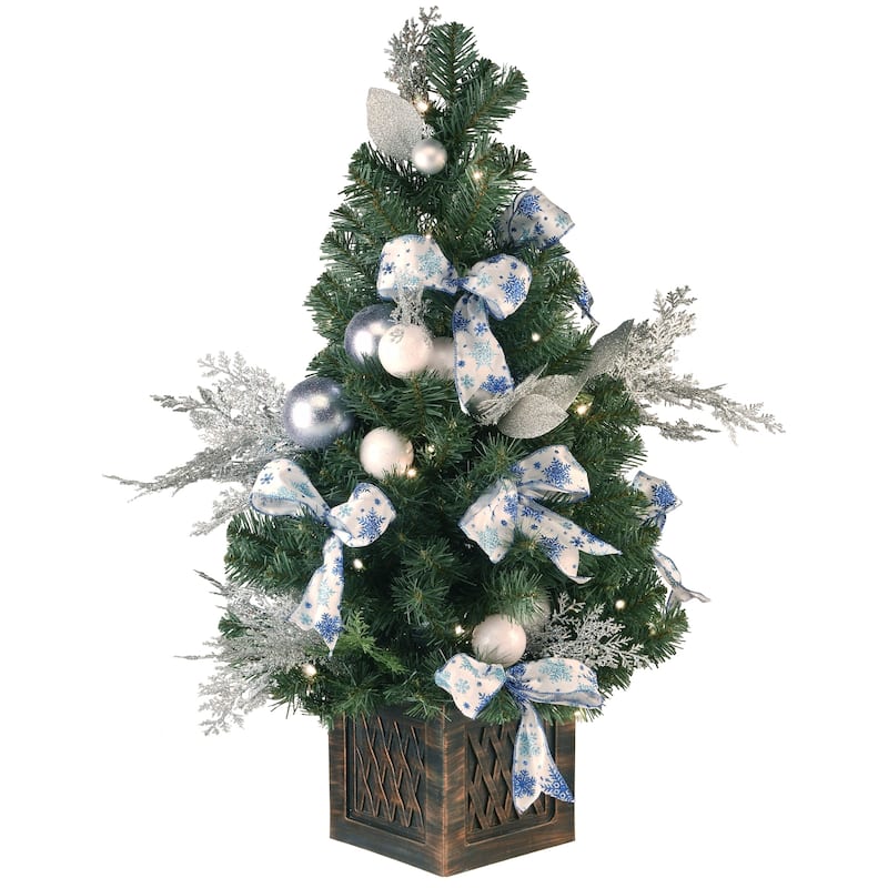 National Tree Company 4 ft. Decorative Collection Ornament Tree with Clear Lights - 4 Foot