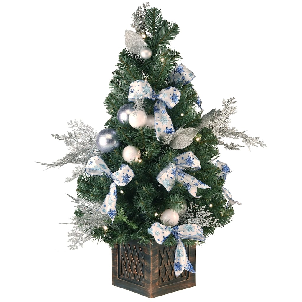National Tree Company 4 ft. Decorative Collection Ornament Tree with Clear Lights - 4 Foot
