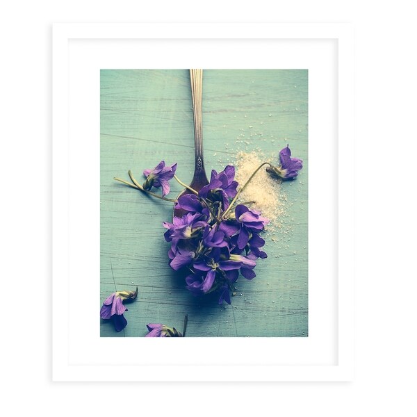 FLORAL SPOON White Framed Giclee Print By Olivia St. Claire