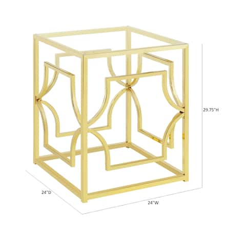Silver Orchid Crawford Metallic Square Dining Table Base