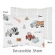 preview thumbnail 3 of 2, Sweet Jojo Designs Construction Truck Boy 4pc Twin Comforter Set - Grey Yellow Orange Red Blue Transportation Chevron