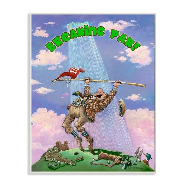 Stupell Industries Breaking Par Funny Golf Cartoon Sports Design Wood Wall Art. Opens flyout.