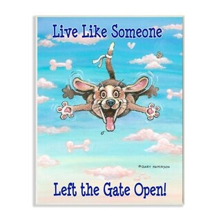 Stupell Gate Open Funny Cartoon Pet Dog Design Wood Wall Art - On Sale ...