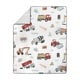 preview thumbnail 4 of 4, Sweet Jojo Designs Construction Truck Boy 11pc Nursery Crib Bedding Set - Grey Yellow Orange Red and Blue Transportation