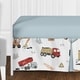 preview thumbnail 2 of 4, Sweet Jojo Designs Construction Truck Boy 11pc Nursery Crib Bedding Set - Grey Yellow Orange Red and Blue Transportation