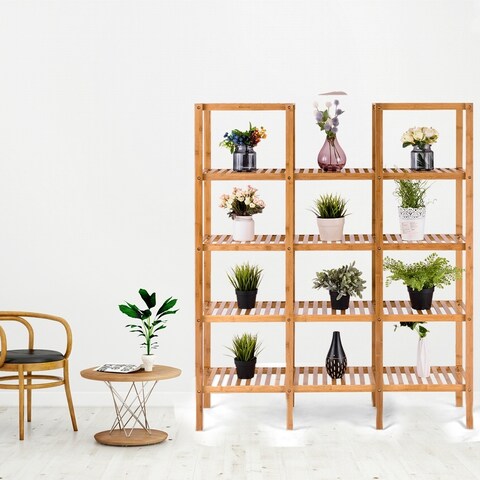 Kaivu 5-tier Bamboo Flower Plant Display Shelf by Havenside Home