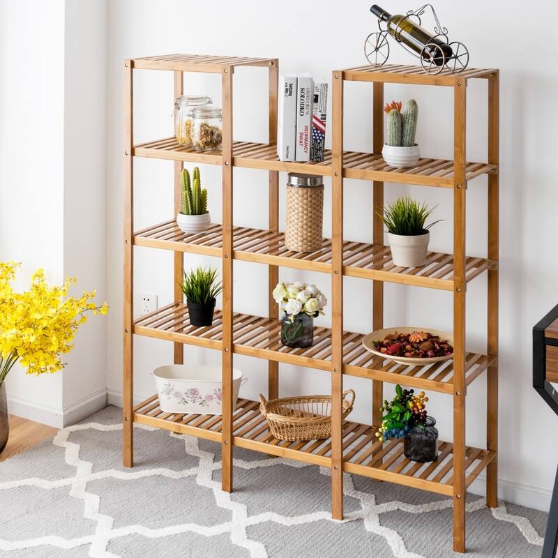 Kaivu 5-tier Bamboo Flower Plant Display Shelf by Havenside Home