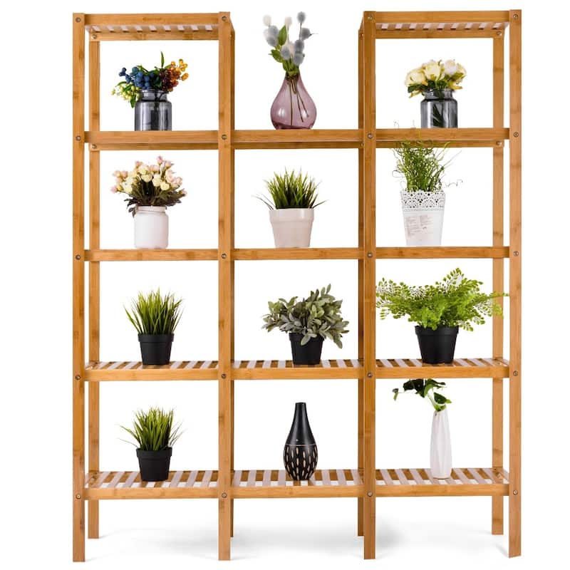 Kaivu 5-tier Bamboo Flower Plant Display Shelf by Havenside Home