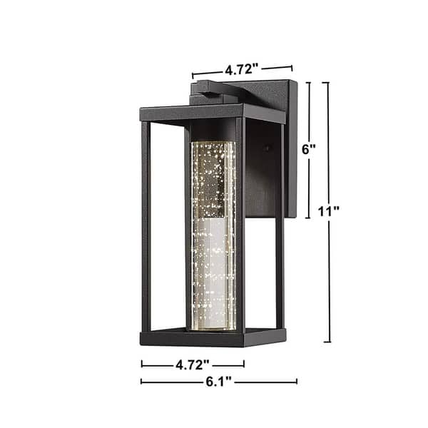 Outdoor/Indoor Wall Sconces in Black Finish with Crystal Glass Bed