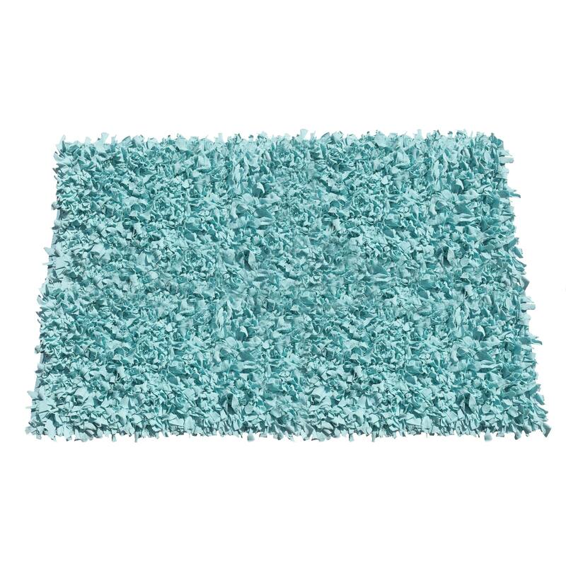 Jersey Shaggy Living Room Rug, Washable Area Rugs, Non Slip Runner Rugs, Runner, Soft Foldable Carpet, Easy To Clean, 5' x 8' - Light Blue