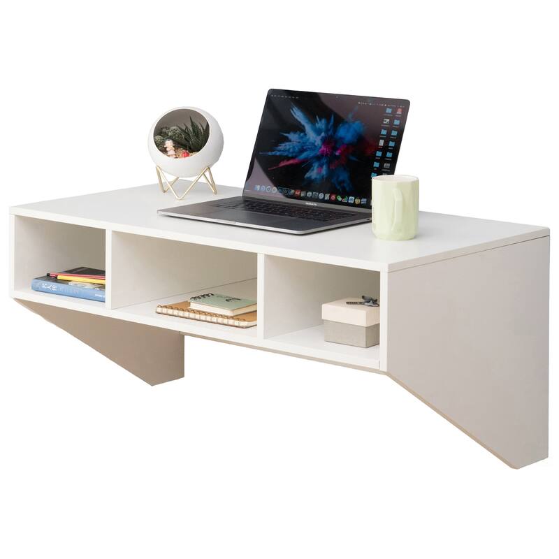 Wall Mounted Office Computer Desk - White Desk
