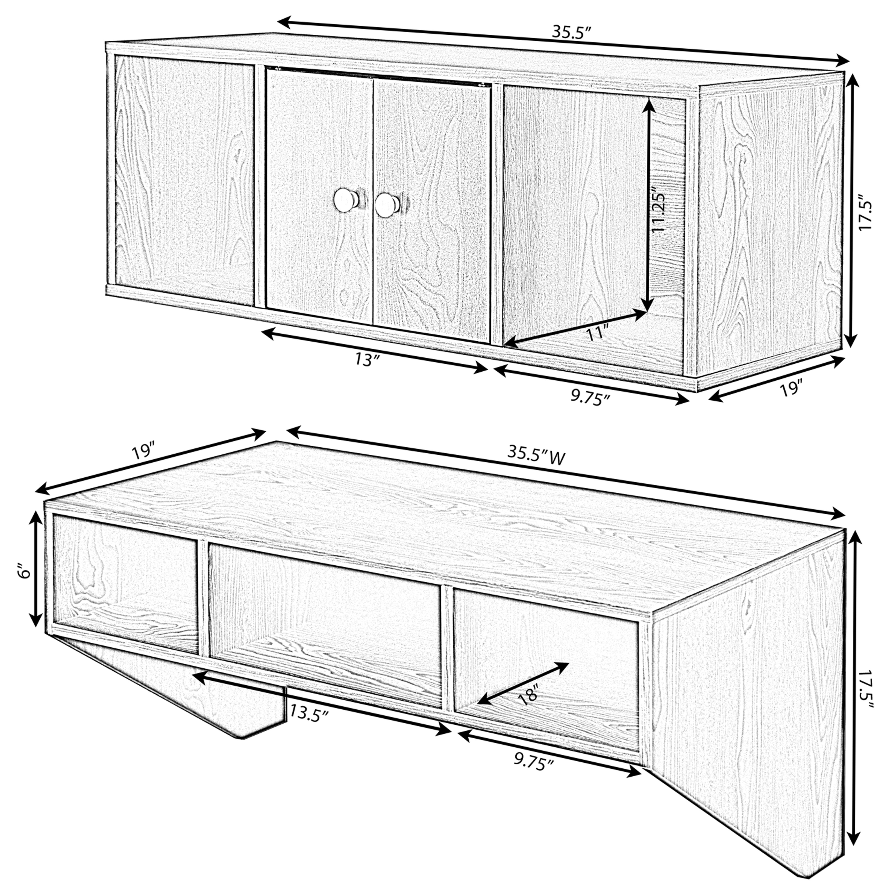 Wall Mounted Desk With Storage Shelves Home Computer Table Floating - Bed  Bath & Beyond - 32561365