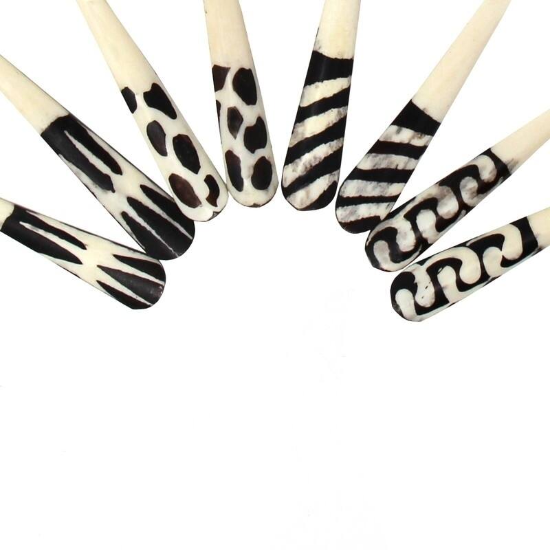 Handmade Natural Bone Batiked Appetizer Set, 3-Piece (Kenya)