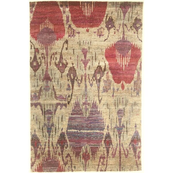 Modern hand-knotted rug - 4'11" X 7'7". Opens flyout.
