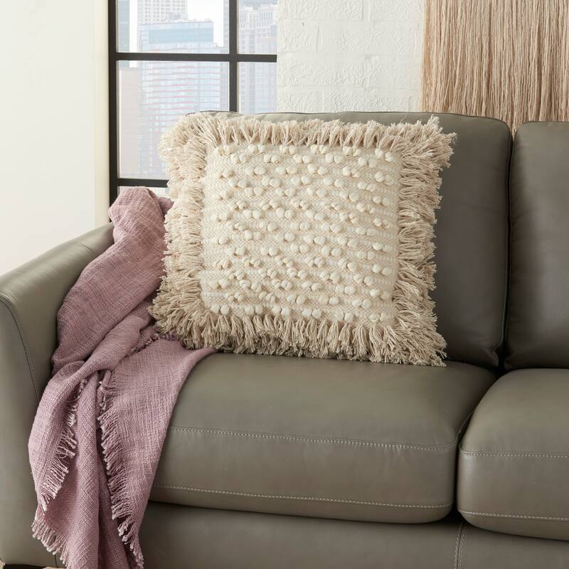 Mina Victory Life Styles Natural Throw Pillow, (18" x 18")