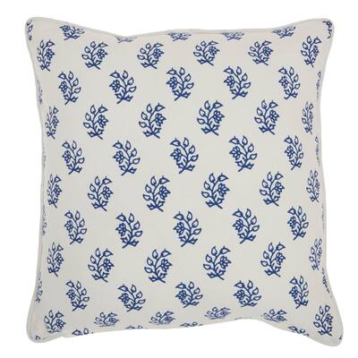 Mina Victory Life Styles Blue Throw Pillow, (18" x 18")