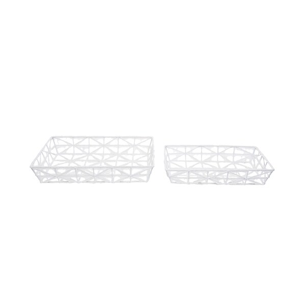 Foreside Home and Garden Boho Trays, Set Of 2