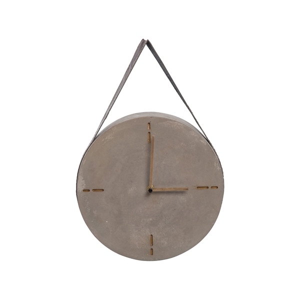 Foreside Home and Garden Concrete Hanging Wall Clock