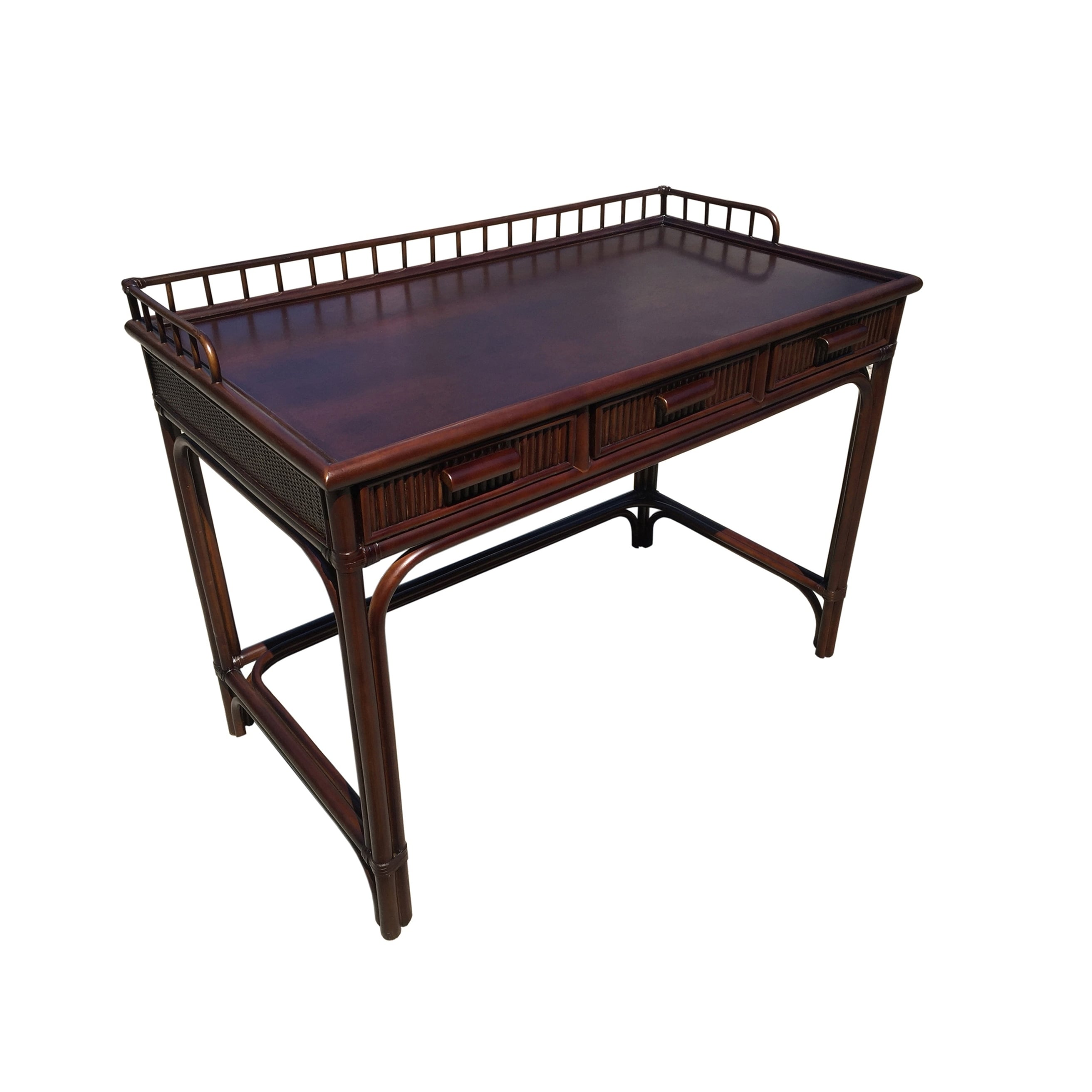 Shop Rattan Writing Desk 3 Drw Free Shipping Today Overstock