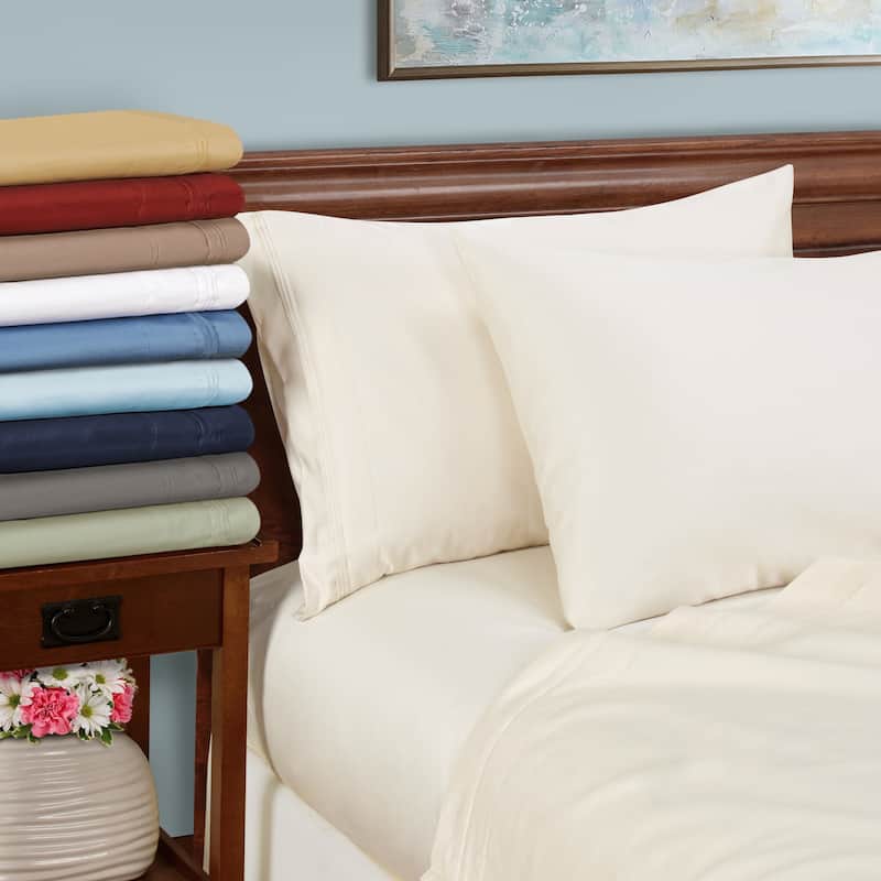 Superior Egyptian Cotton 1000 Thread Count Solid Pillowcase Set (Set of 2) - Black - Standard