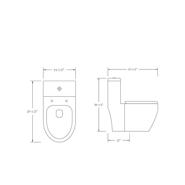 CB HOME Comfort Height Elongated Dual-Flush Large One-Piece Toilet ...