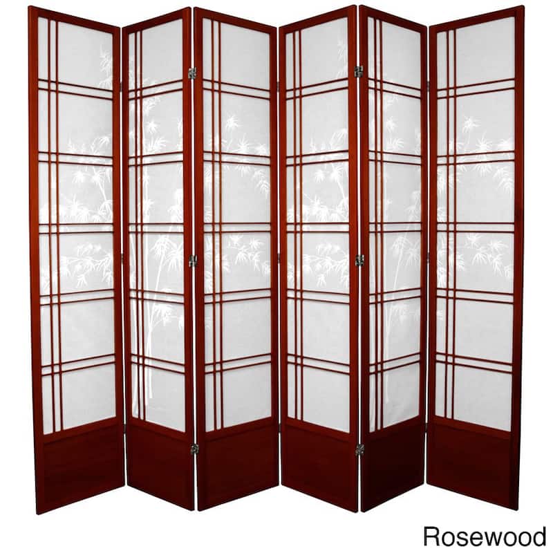 Handmade Bamboo Tree 84-inch Shoji Screen (China) - Rosewood - 3 Panel