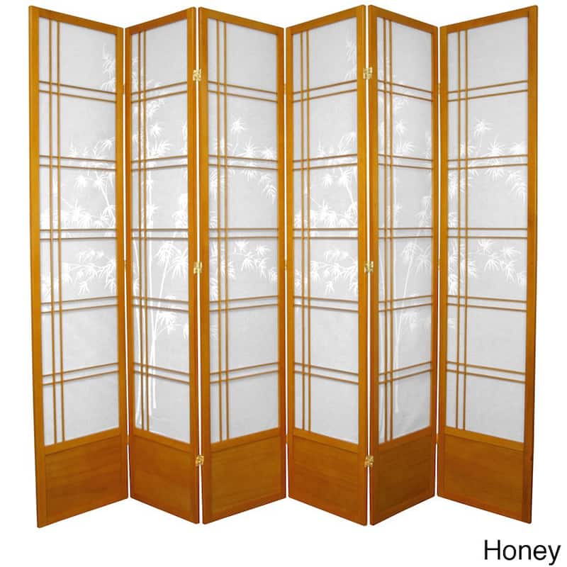 Handmade Bamboo Tree 84-inch Shoji Screen (China) - Honey - 3 Panel