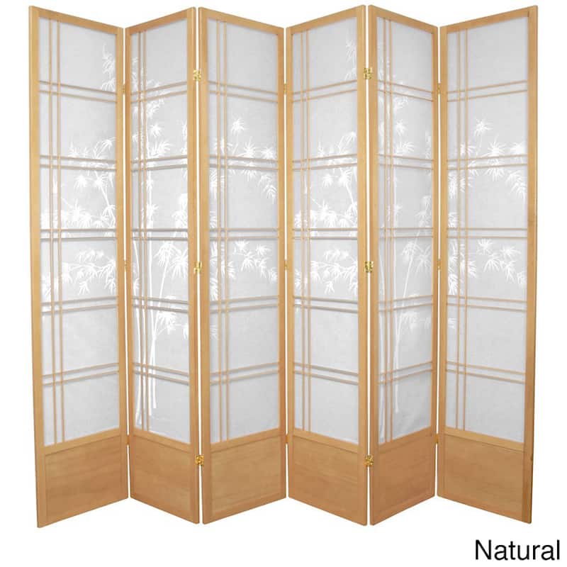 Handmade Bamboo Tree 84-inch Shoji Screen (China) - Natural - 3 Panel