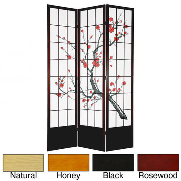 Handmade Wood And Rice Paper Cherry Blossom 84 Inch Shoji Rice Paper Cherry Blossom 84 Inch Shoji