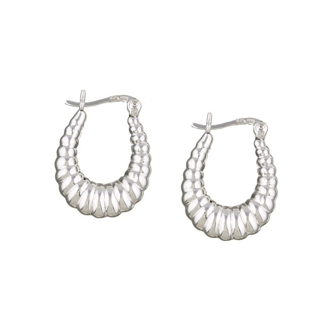 Mondevio Sterling Silver Shrimp Design Hoop Earrings - 11208354 ...