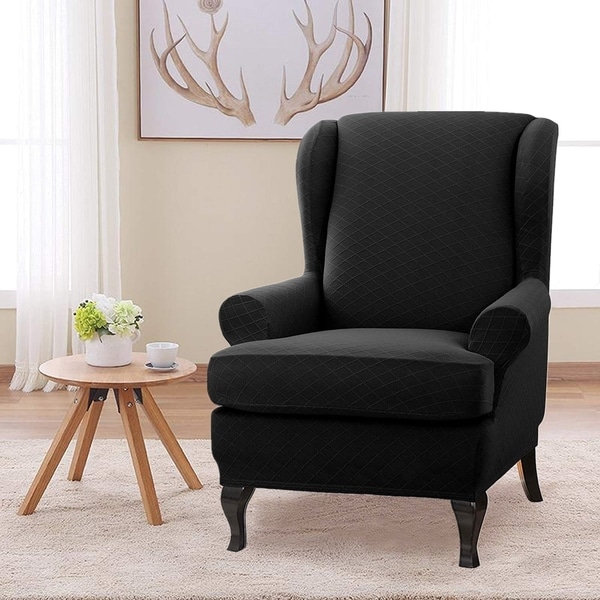 Wing chair slipcover best sale with separate cushion cover