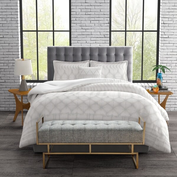 Madison Park Hollister Grey/ Antique Gold Accent Bench. Opens flyout.