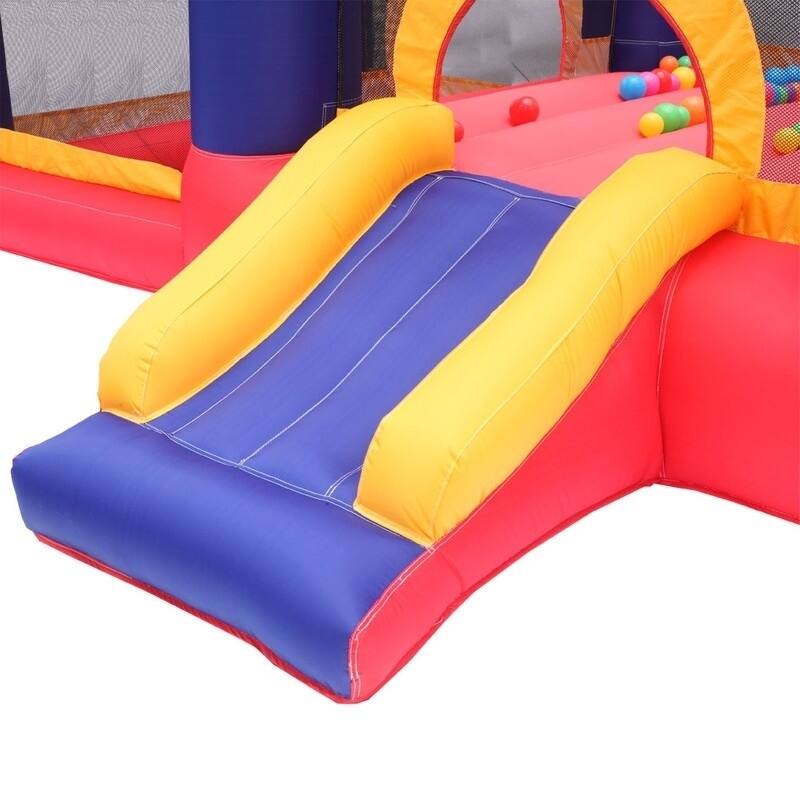 Leadzm Kids Party Inflatable Bounce House Castle Jumper Slide Mesh Walls with Carry Bag, 350W Blower, Repair Kit
