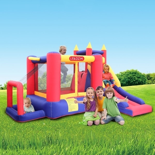 Inflatable Bounce House Castle Kids Jumper Moonwalk Bouncer with Air Blower Bag 