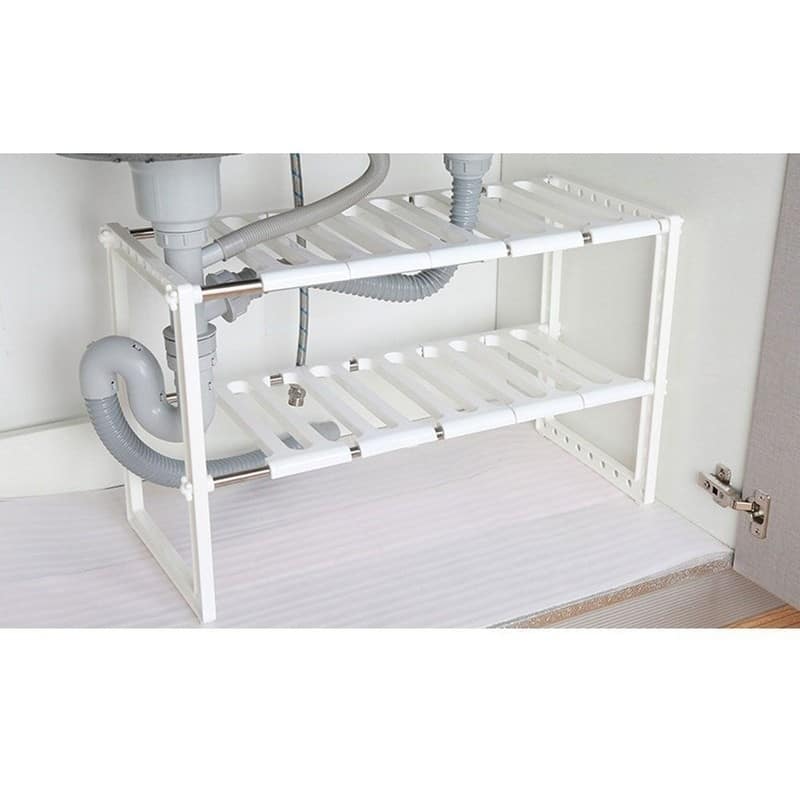 Classic Korean-style Stainless Steel Shelving Multi-functional Kitchen Sink Rack Shelf White