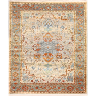 Vintage Style Traditional Geometric Distressed Heat-Set Area Rugs