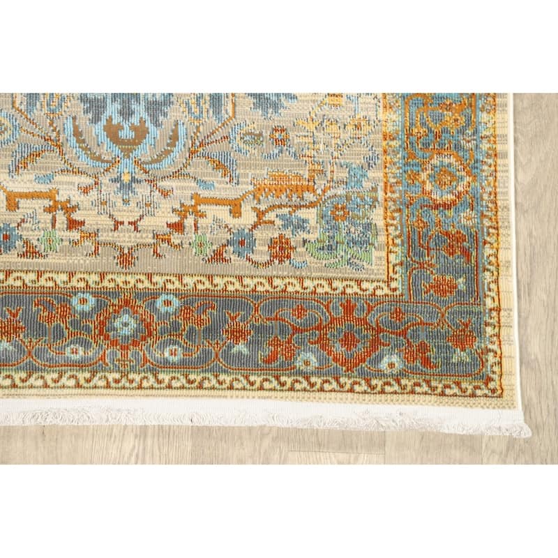 Vintage Style Traditional Geometric Distressed Heat-Set Area Rugs