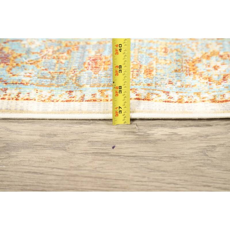 Vintage Style Traditional Geometric Distressed Heat-Set Area Rugs