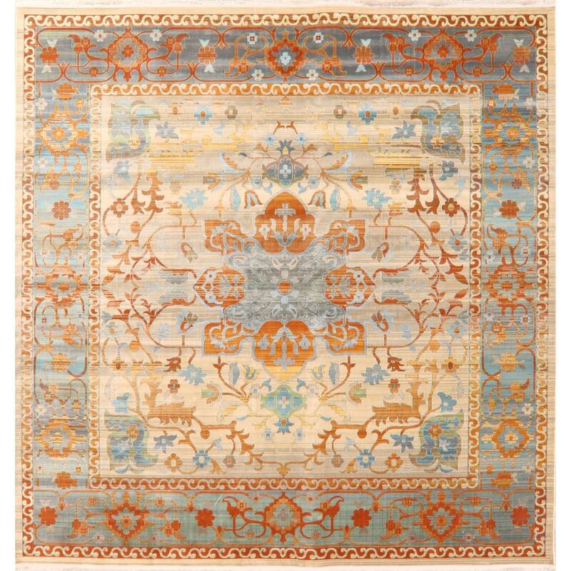 Vintage Style Traditional Geometric Distressed Heat-Set Area Rugs