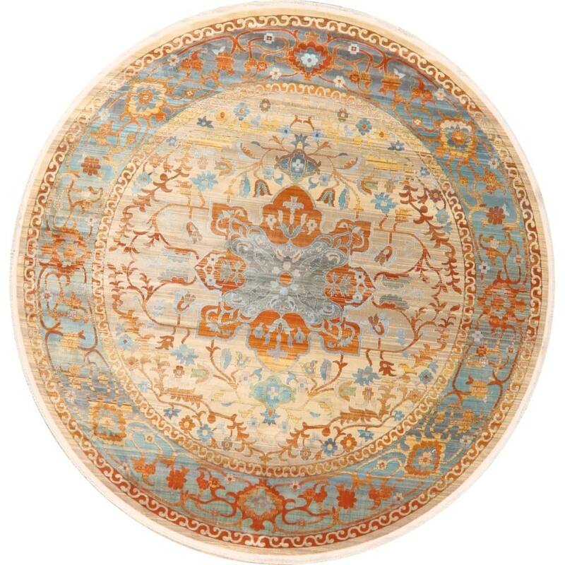 Vintage Style Traditional Geometric Distressed Heat-Set Area Rugs