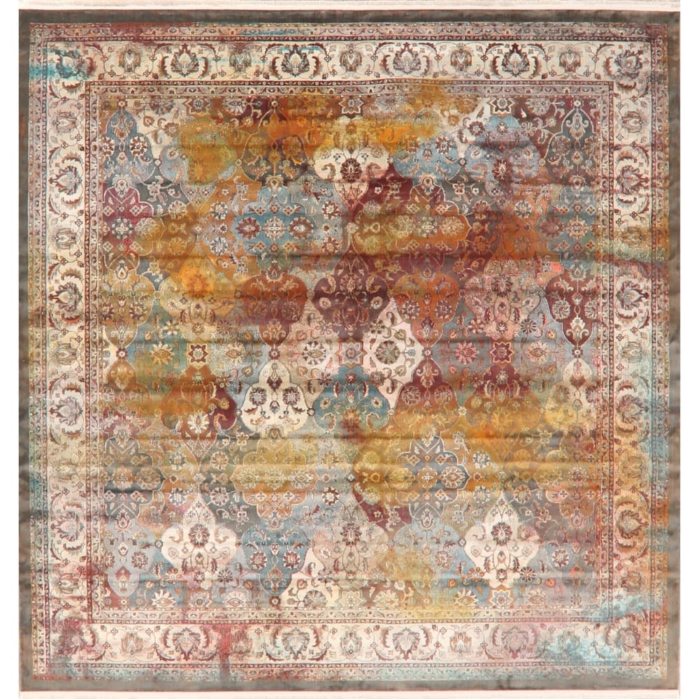 Garden Design Vintage Style Floral Distressed Heat-Set Area Rugs