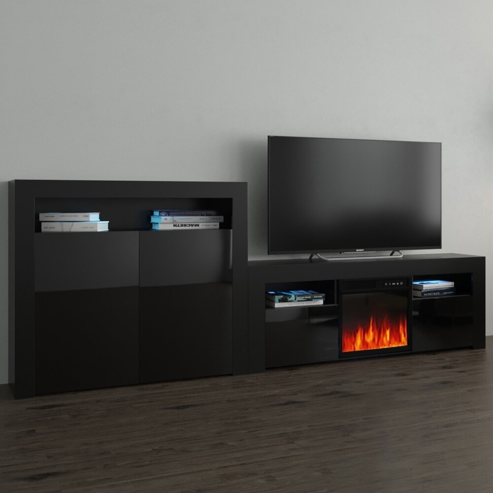 Shop Milano Set 145ef 2d Electric Fireplace Modern Wall Unit