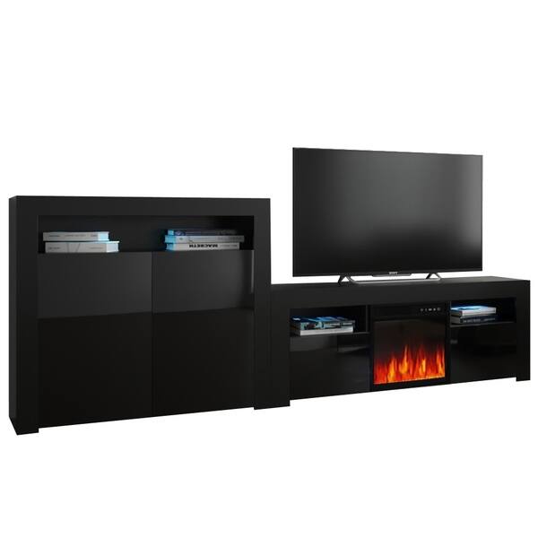 Shop Milano Set 145ef 2d Electric Fireplace Modern Wall Unit