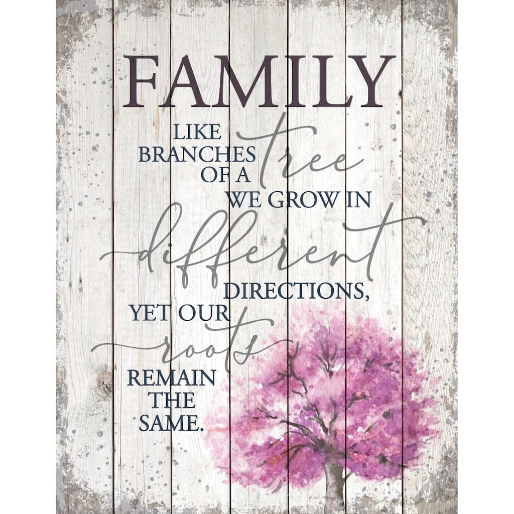 Family-Like Branches On A Tree Wood Plaque 11.75 inches x 15 inches