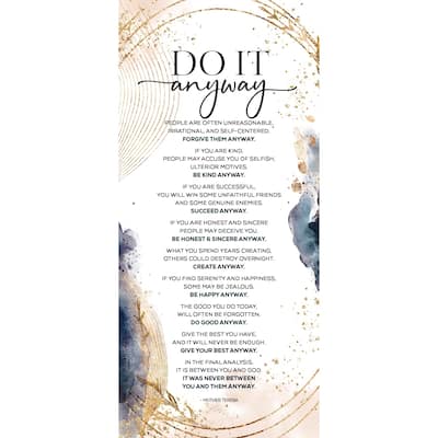 Do It Anyway Wood Plaque 5.5 inches x 12 inches